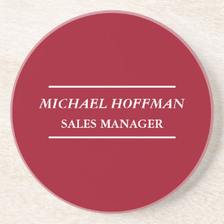Creative Carmine Red Minimalist Classical Italic Coaster