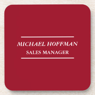 Creative Carmine Red Minimalist Classical Italic Coaster