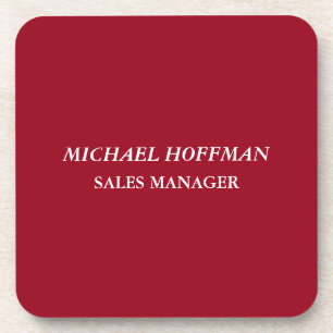 Creative Carmine Red Minimalist Classical Italic Coaster