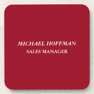 Creative Carmine Red Minimalist Classical Italic Coaster