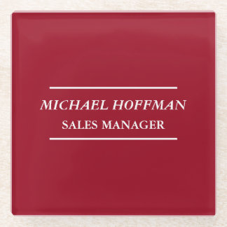 Creative Carmine Red Minimalist Classical Italic Glass Coaster