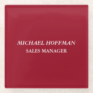 Creative Carmine Red Minimalist Classical Italic Glass Coaster