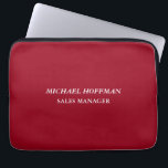 Creative Carmine Red Minimalist Classical Italic Laptop Sleeve<br><div class="desc">This template can be customized to meet all personal needs.</div>