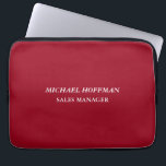 Creative Carmine Red Minimalist Classical Italic Laptop Sleeve<br><div class="desc">This template can be customized to meet all personal needs.</div>