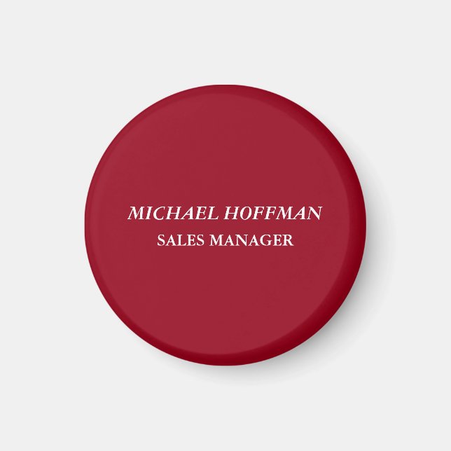 Creative Carmine Red Minimalist Classical Italic Magnet (Front)