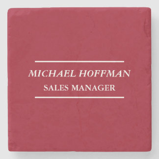 Creative Carmine Red Minimalist Classical Italic Stone Coaster