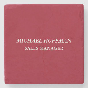 Creative Carmine Red Minimalist Classical Italic Stone Coaster