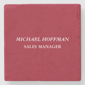 Creative Carmine Red Minimalist Classical Italic Stone Coaster