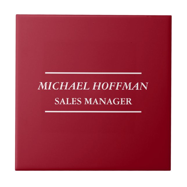 Creative Carmine Red Minimalist Classical Italic Tile (Front)