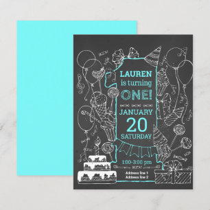 Creative Chalkboard Doodle Art Birthday Invites