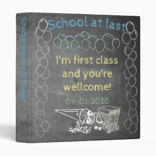 Creative Chalkboard School Illustration Binder