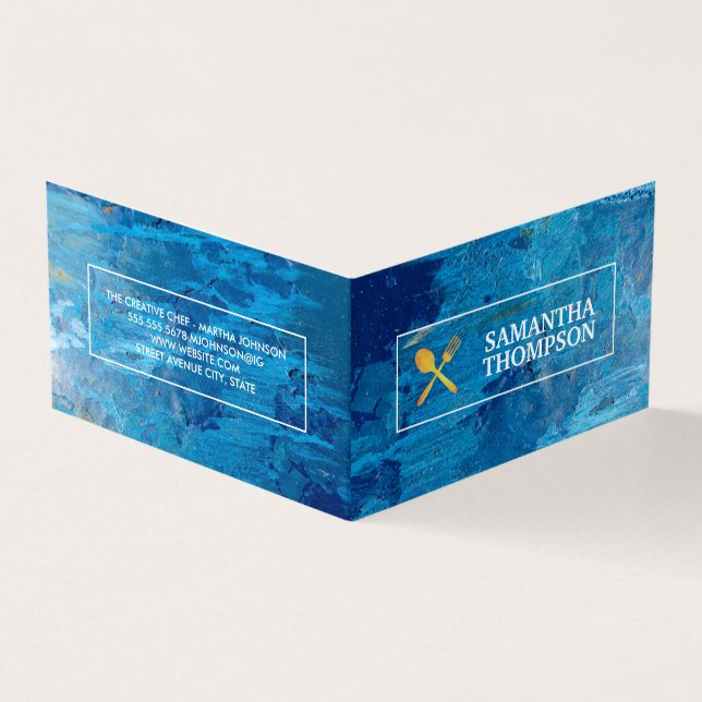 Creative Chef | Cooking Utensils | Modern Art Business Card (Outside)