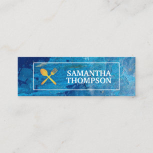 Creative Chef Cooking Utensils Modern Art Mini Business Card