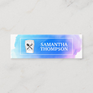 Creative Chef Cooking Utensils Watercolor Mini Business Card