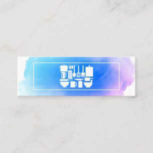 Creative Chef   Kitchen Utensils Watercolor Mini Business Card