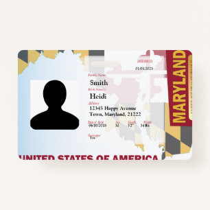 CREATIVE Child ID- Maryland Flag -RED Badge