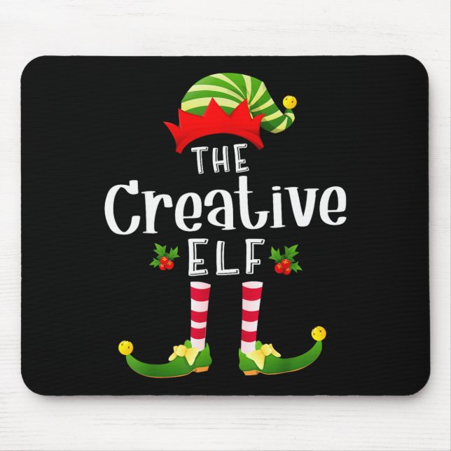 Creative Christmas Elf Matching Pajama X-mas Party Mouse Pad (Front)