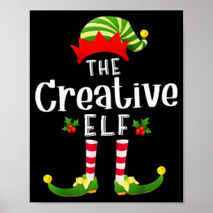 Creative Christmas Elf Matching Pajama X-mas Party Poster