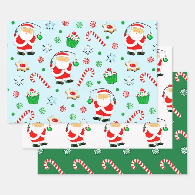 Creative Christmas Fishing Gift Wrapping Paper Sheet (Set)