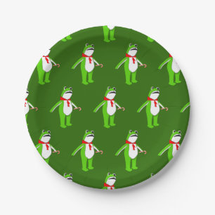 Creative Christmas Holiday Frog Paper Plate
