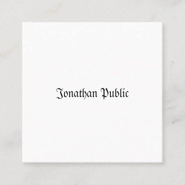 Creative Classic Look Professional Nostalgy Plain Square Business Card (Front)