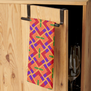 Creative Colorful Kente Pattern Kitchen Towel
