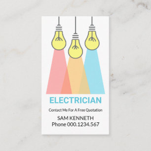 Creative Colorful Light Bulb Lighting Electrician Business Card