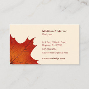 Creative Colourful Fall Maple Leaf Business Card