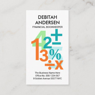 Creative Colourful Finance Numbers Business Card