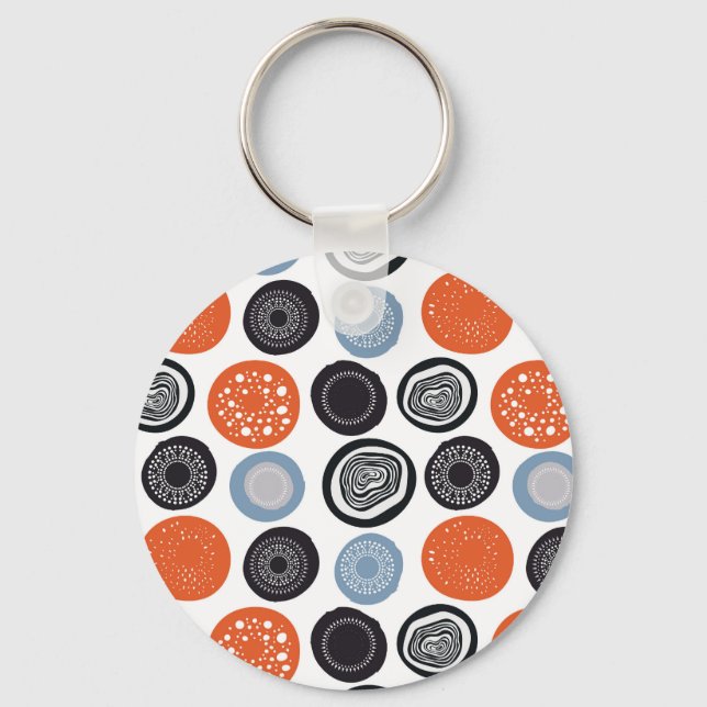 Creative, colourful geometric circle pattern. keychain (Front)