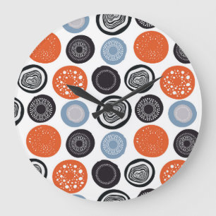 Creative, colourful geometric circle pattern. large clock
