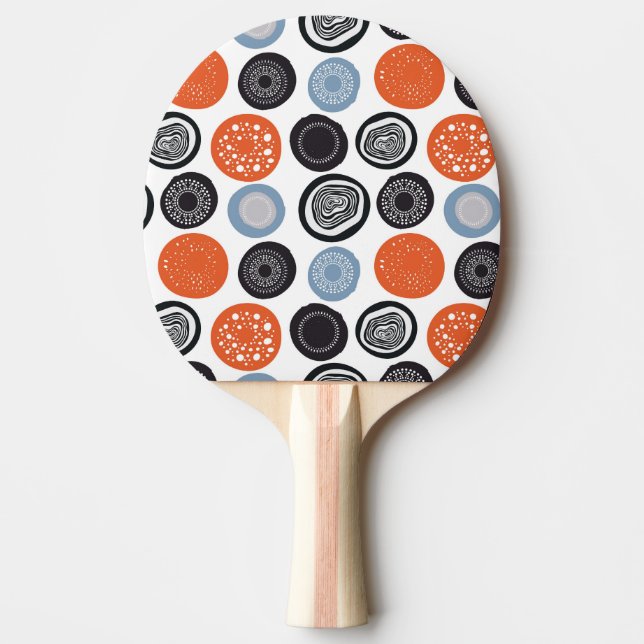 Creative, colourful geometric circle pattern. ping pong paddle (Front)