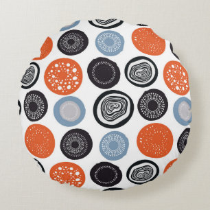 Creative, colourful geometric circle pattern. round pillow