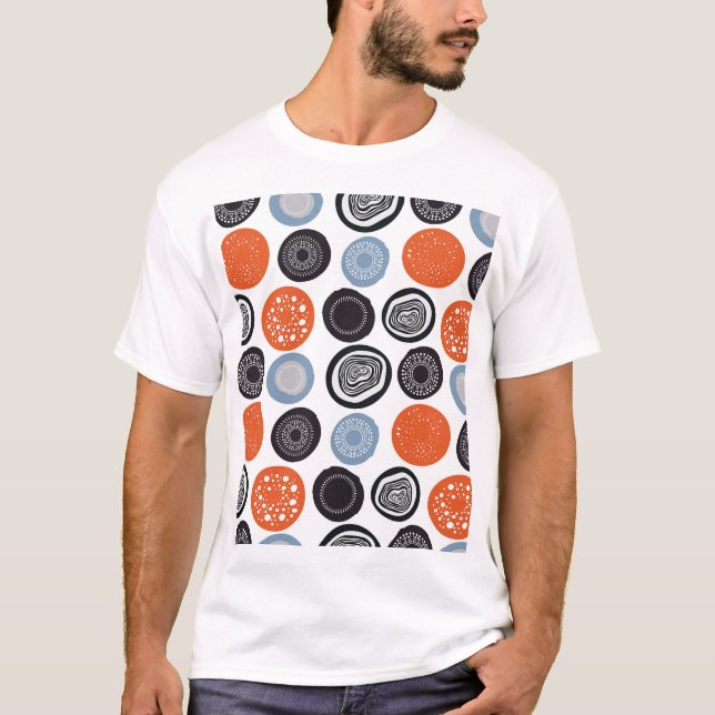 Creative, colourful geometric circle pattern. T-Shirt (Front)