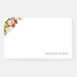 Creative Colourful Watercolor Floral Template Chic Post-it Notes
