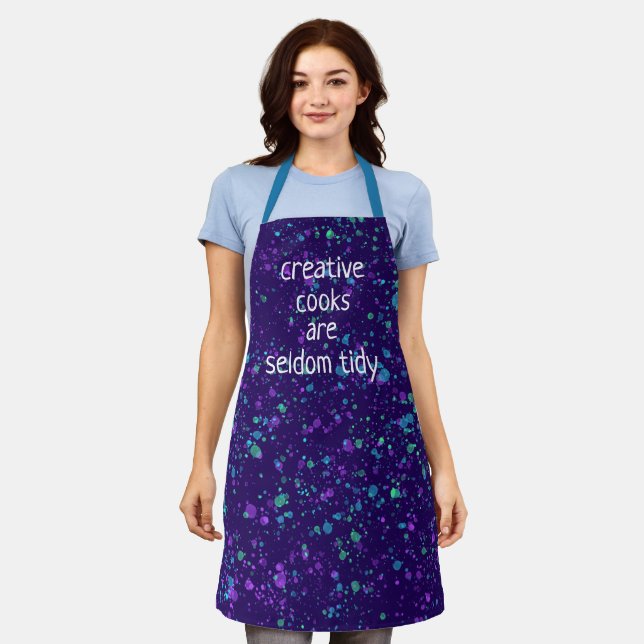 Creative Cooks are Seldom Tidy Purple Apron (Worn)