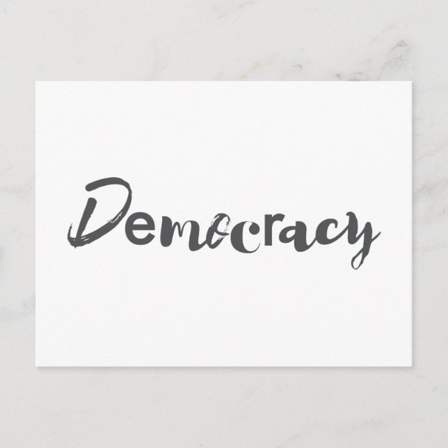 Creative, cool, modern, playful design Democracy Postcard (Front)