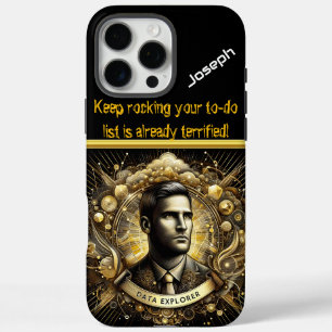 Creative Data Exploration in a Golden Realm iPhone 16 Pro Max Case