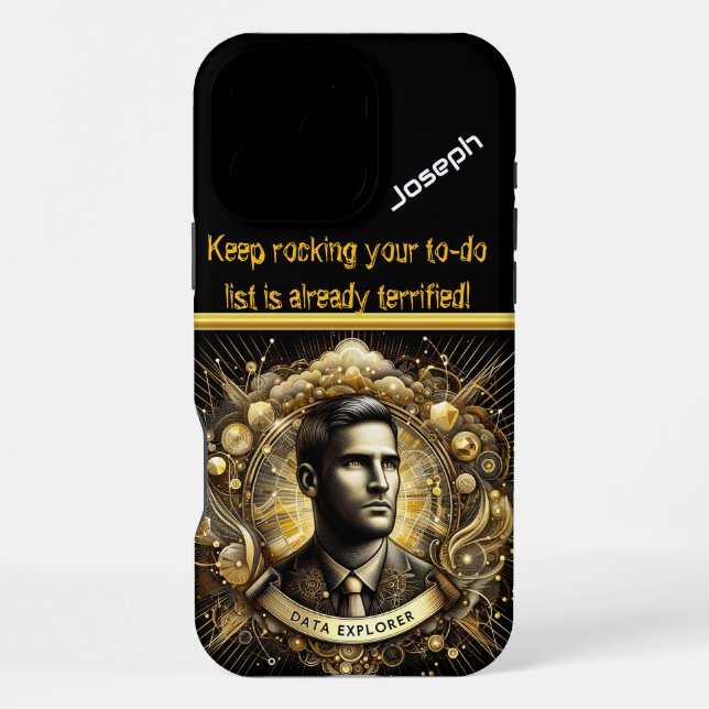Creative Data Exploration in a Golden Realm iPhone Case (Back)