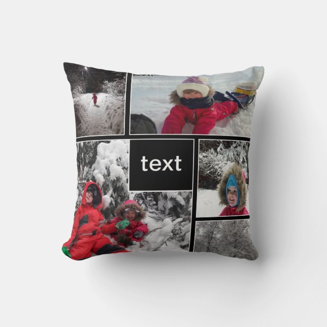 Creative design for your photos kids fun winter ga throw pillow (Front)