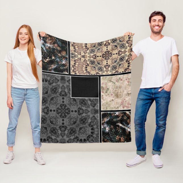 Creative design photos text ornamental snake skin fleece blanket (In Situ)