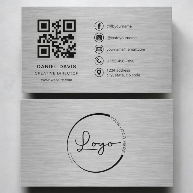 Creative Director Metal QR Code Business Card (Creator Uploaded)