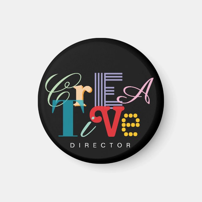 Creative director one word cool typography magnet (Front)