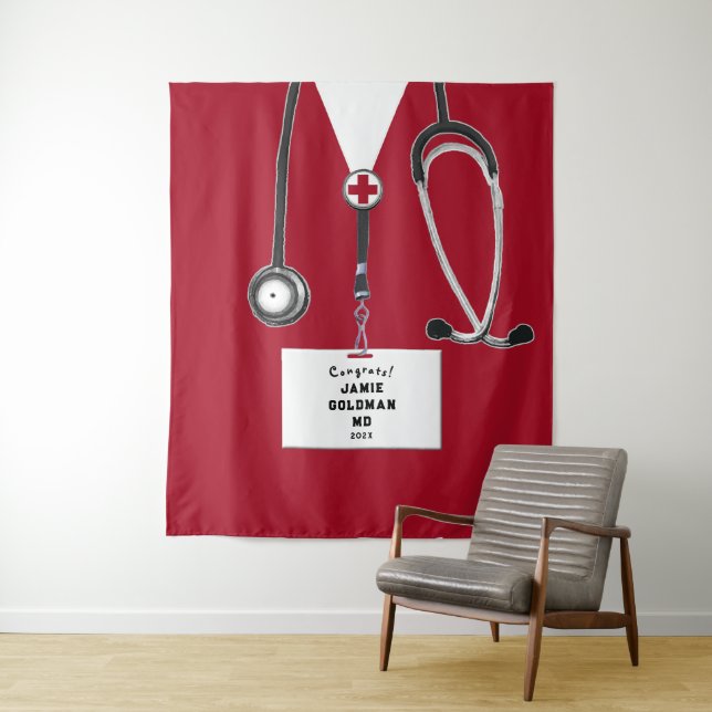 Creative Doctor Medical School Graduation Congrats Tapestry (In Situ)