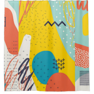 Creative doodle art header with different shapes a