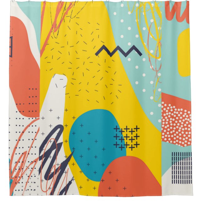 Creative doodle art header with different shapes a (Front)