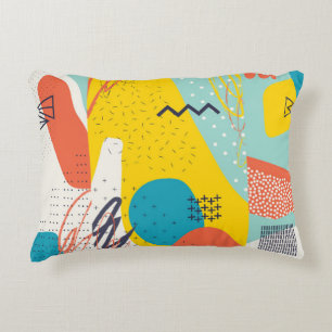 Creative doodle art header with different shapes a accent pillow