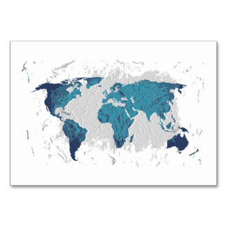 Creative drawing map of the world table number