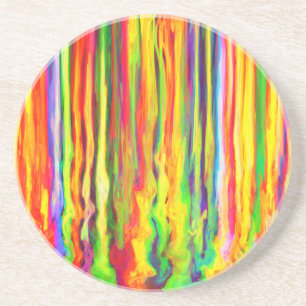 Creative Dripping Paint Streaks Abstract Art Coaster