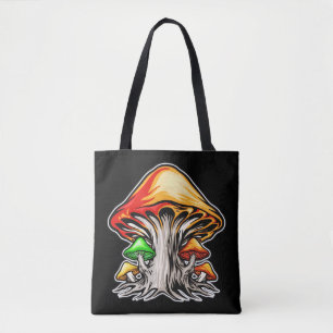 Creative Earthy Psychedelic Mushroom Art Tote Bag